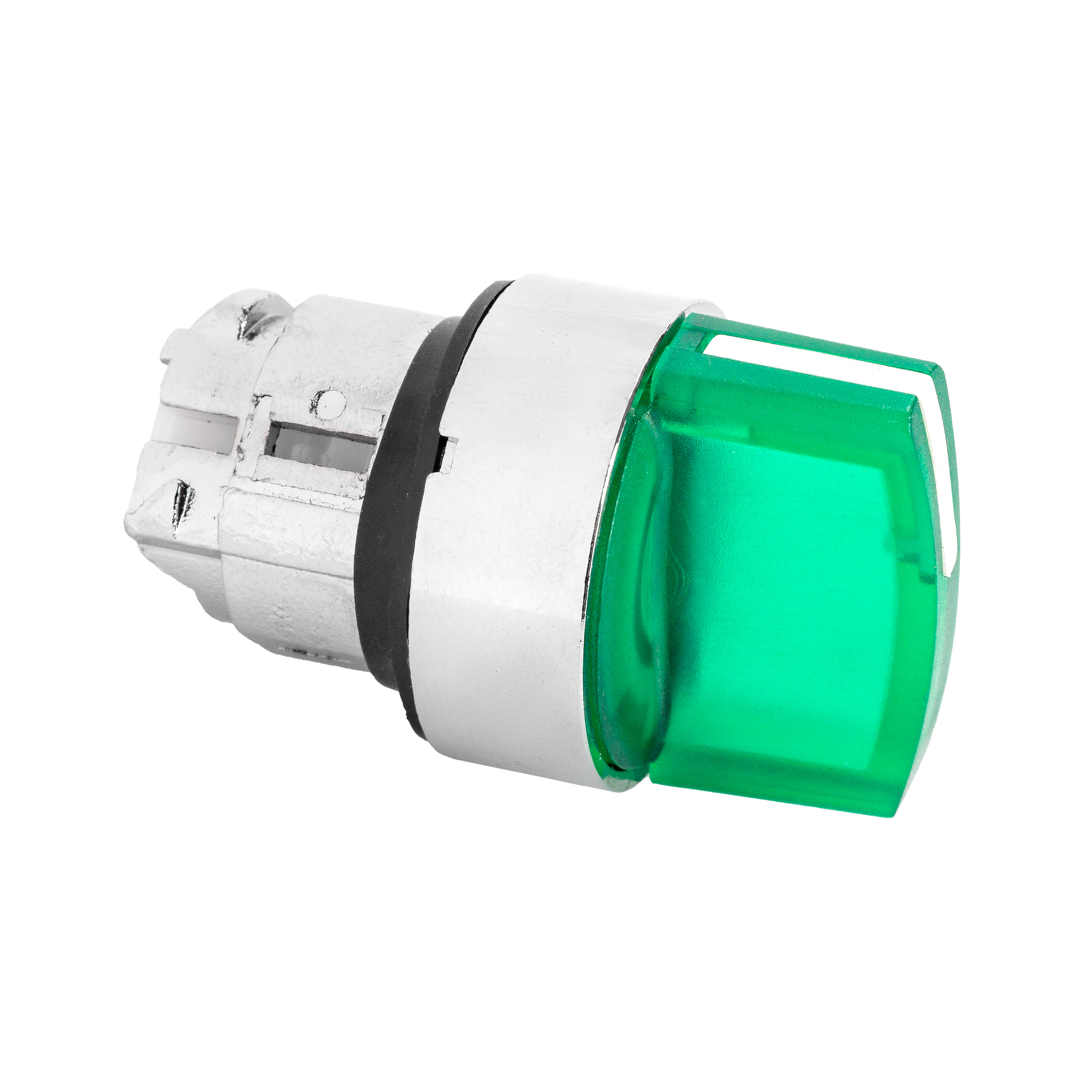 ManHua Head for Illuminated Selector Switch for XB4 Metal Green Handle 2 Positions 22mm Universal LED