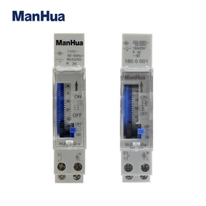 ManHua Mechanical Analog Time Switch 24 Hour 110V/220-240VAC Mechanical Programmable DIN Rail Time Switch SUL180A