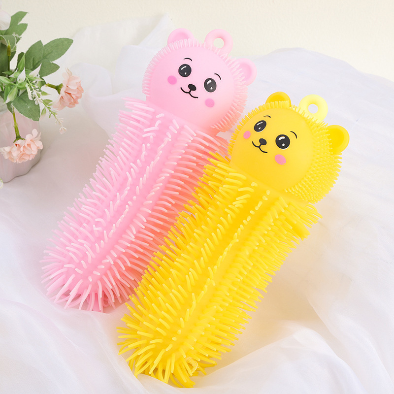 2022 New Design Custom Cute Bear Rabbit Flashlight Puffer Ball Light Up LED Inflatable 33CM Warm Squeeze Toys