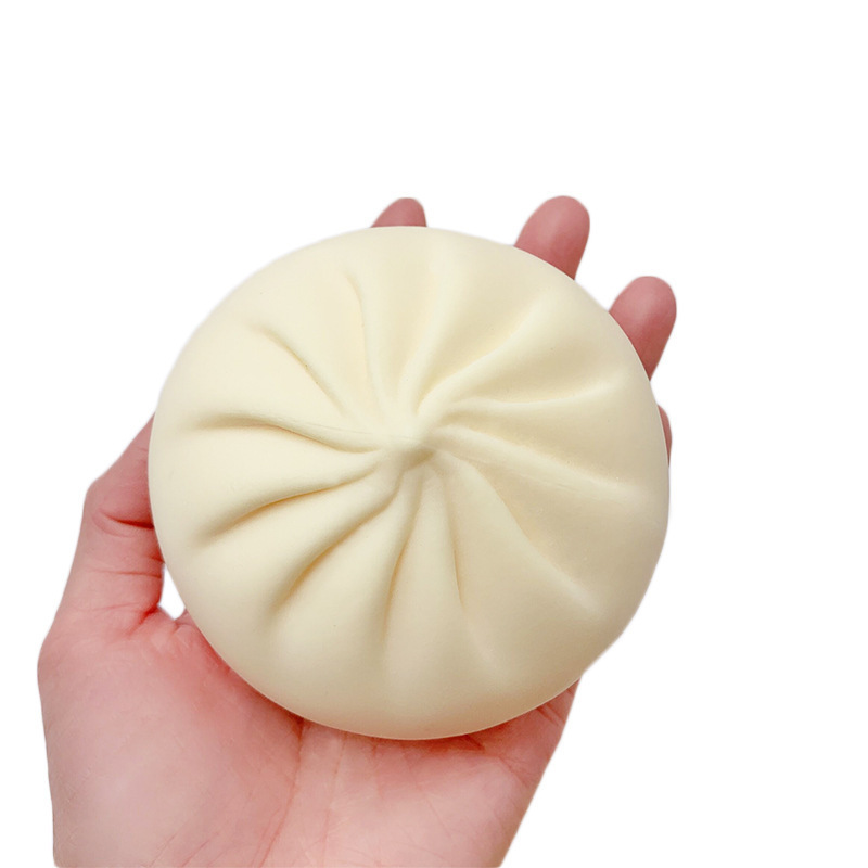 Hot Dumpling Baozi Dough Squeeze Toys Simulation Steamed Stuffed Bun Squishy Stretchy Bounce Stress Balls with Steamer