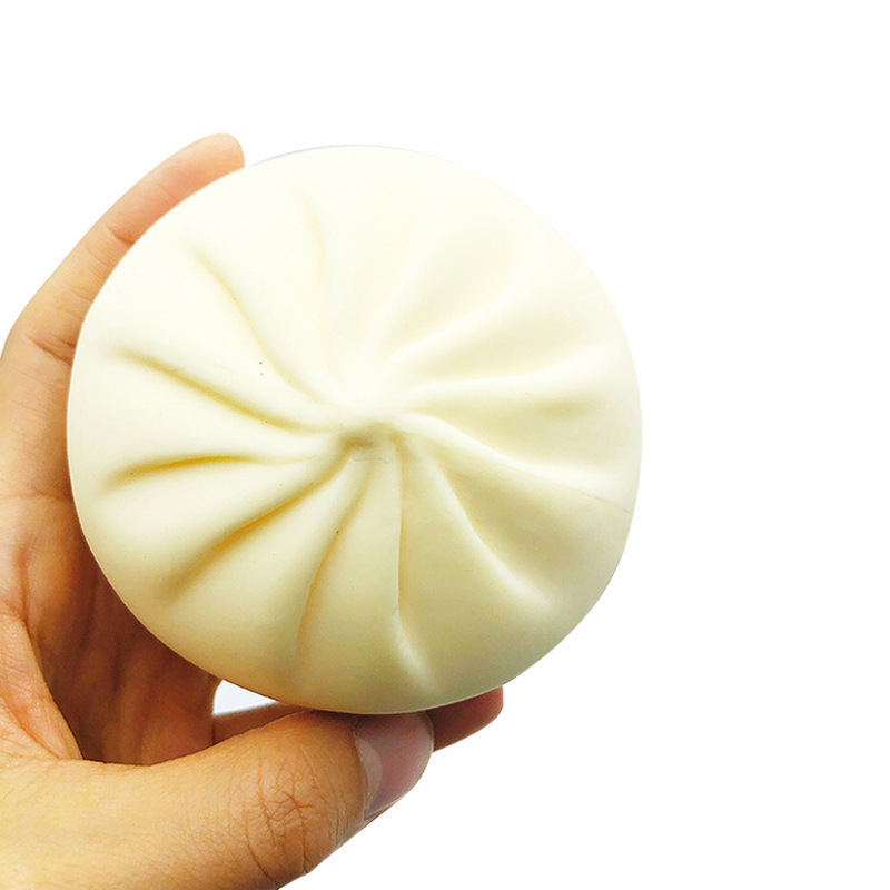 Hot Dumpling Baozi Dough Squeeze Toys Simulation Steamed Stuffed Bun Squishy Stretchy Bounce Stress Balls with Steamer