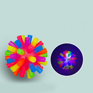 TPR Light Up Led Rubber Bouncy Ball Luminous Stress Relief Sensory Toys Bouncing Flashing Spiky Balls