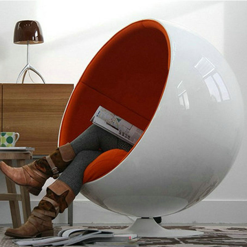 Art furniture single round  sofa chair wabi-sabi style simple modern egg-shaped chair ball chair