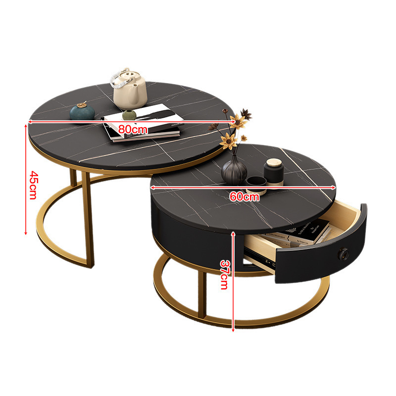 Factory Wholesale Modern Marble Top Coffee Table Luxury Metal Coffee Table