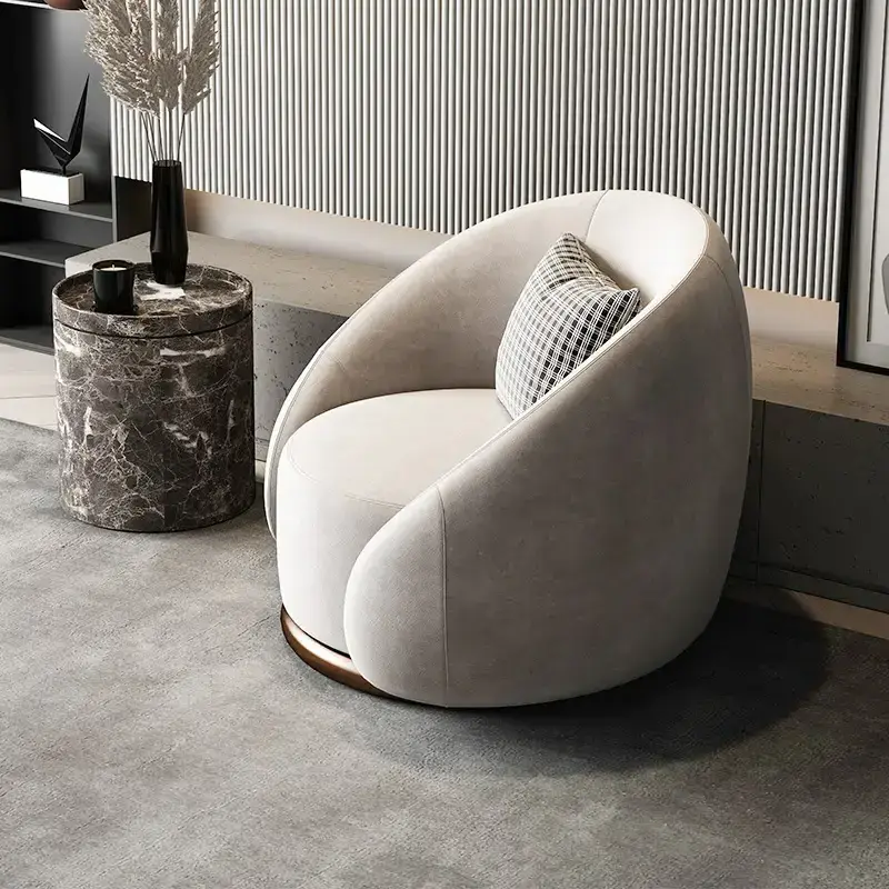 Modern Nordic Fabric Lounge Chair Custom Unique Soft Creative Single Couch Swivel Leisure Chairs