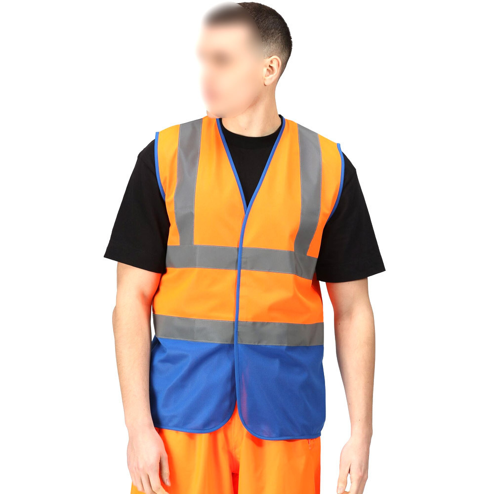 2023 Orange And Blue Color Good Quality Best Price Make Your Own Work Wear Mesh Vest BY Fugenic Industries