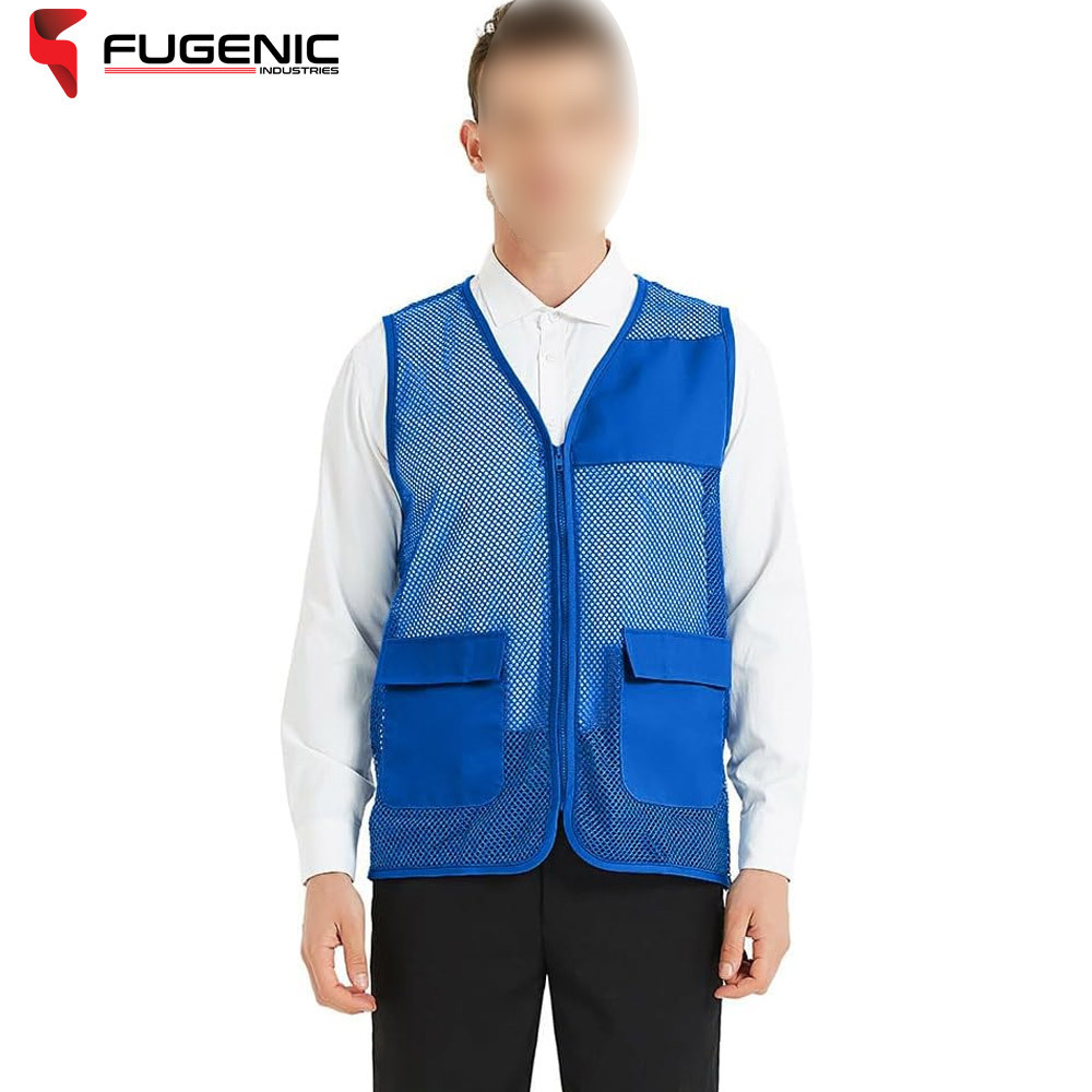 OEM Service Premium Quality Breathable Custom Logo Print Latest Style Work Wear Mesh Vest BY Fugenic Industries