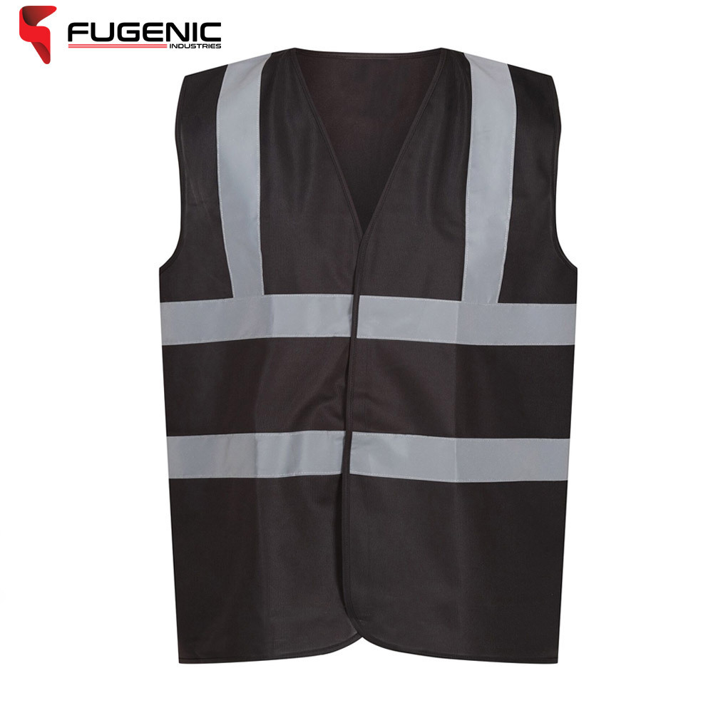 In Black Color Reflective Safety Clothing Unique Style Best Supplier Soft Fabric Work Wear Mesh Vest BY Fugenic Industries