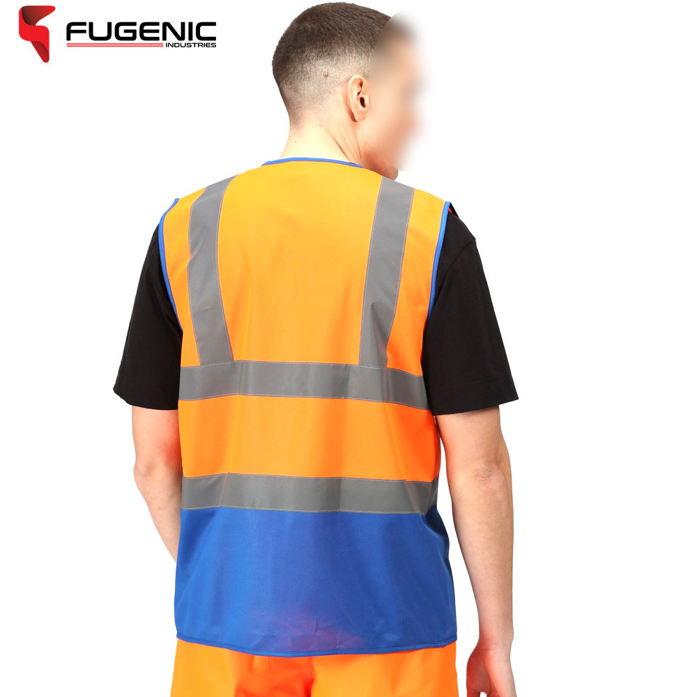 2023 Orange And Blue Color Good Quality Best Price Make Your Own Work Wear Mesh Vest BY Fugenic Industries