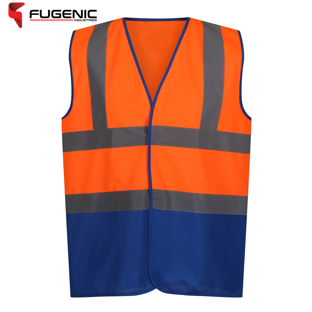 2023 Orange And Blue Color Good Quality Best Price Make Your Own Work Wear Mesh Vest BY Fugenic Industries