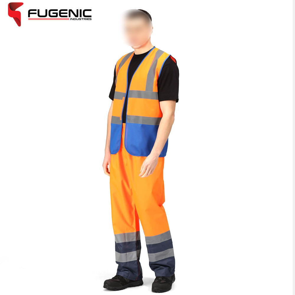 2023 Orange And Blue Color Good Quality Best Price Make Your Own Work Wear Mesh Vest BY Fugenic Industries