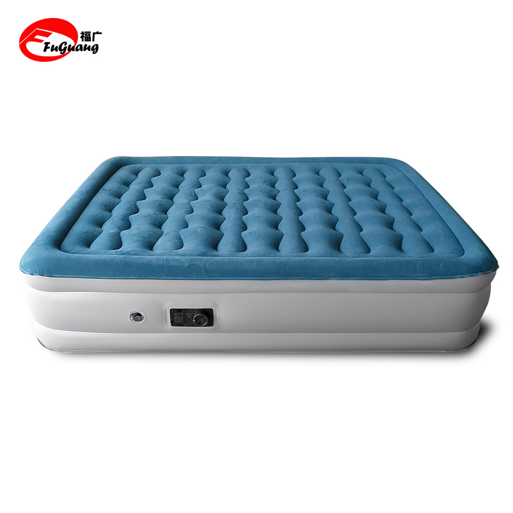 Portable Inflatable  Bed airbed futon mattresses with internal electric pump wool fabric flocking top suitable for outdoor