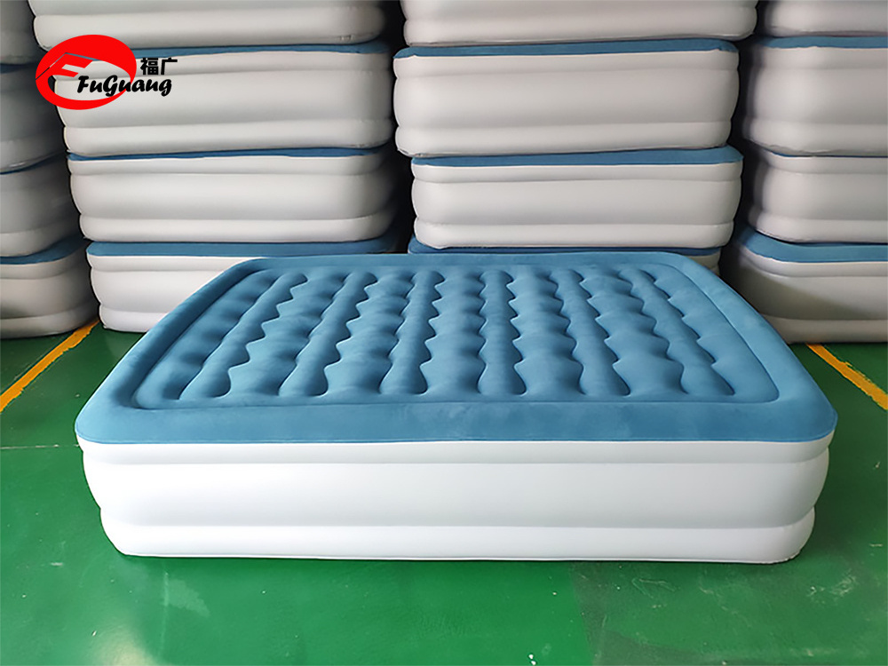 Portable Inflatable  Bed airbed futon mattresses with internal electric pump wool fabric flocking top suitable for outdoor