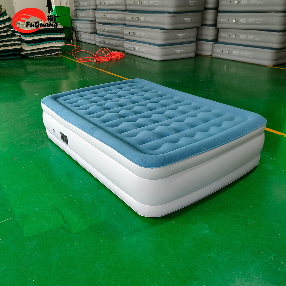 Portable Inflatable  Bed airbed futon mattresses with internal electric pump wool fabric flocking top suitable for outdoor