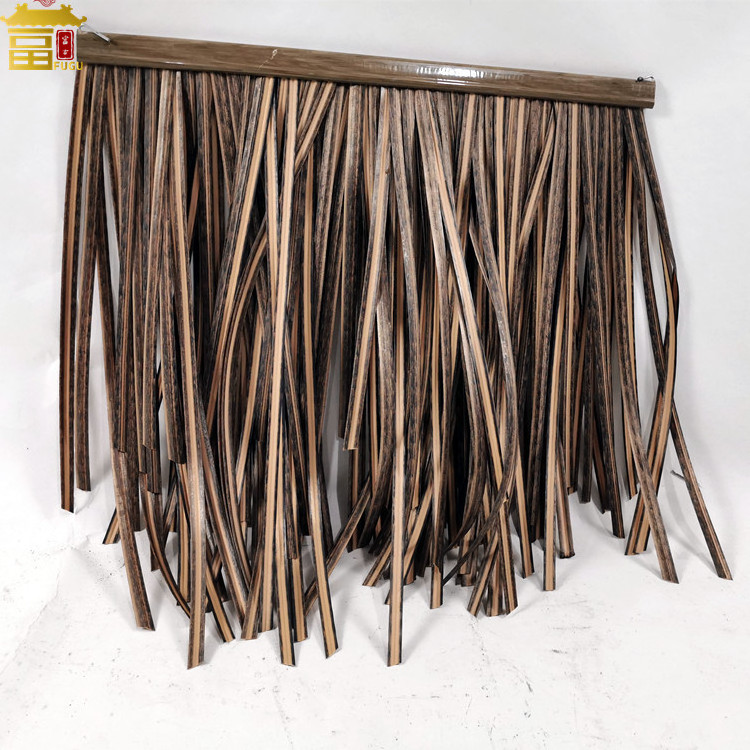 HDPE Fireproof Cheap Synthetic Artificial Thatch Straw Beach Resort Decoration Gazebo Roof Sheet