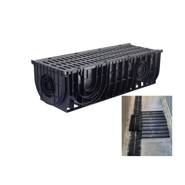 Sewerage System Rain Water Drainage Ditch Complete Drainage System Polymer Concrete Plastic Drainage Ditch With Grate Cover