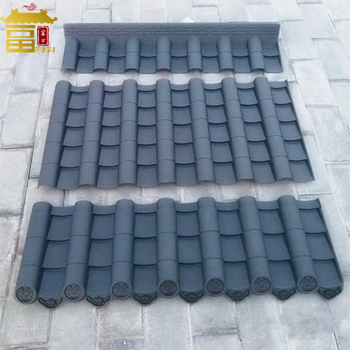 Hot Sale  HDPE Resin Plastic Chinese Antique Roof Tile for Decoration