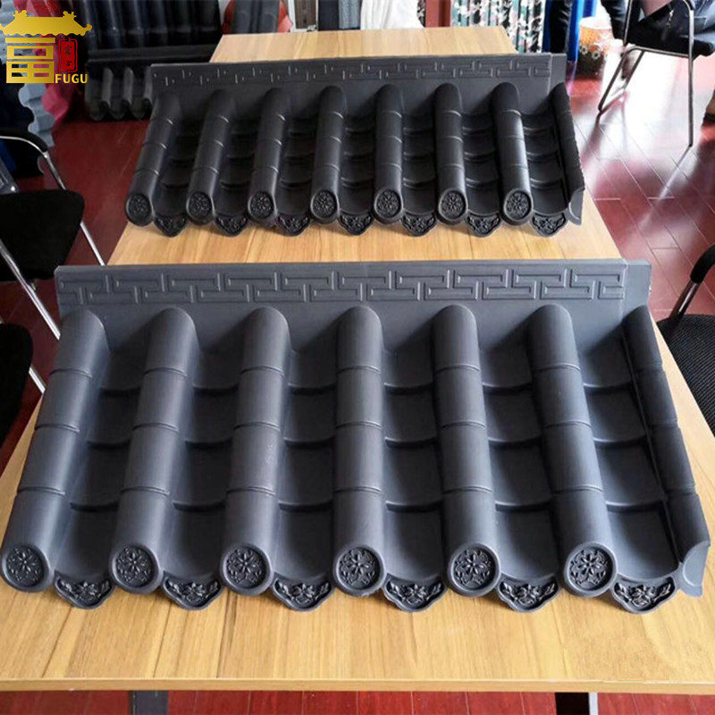 Hot Sale  HDPE Resin Plastic Chinese Antique Roof Tile for Decoration