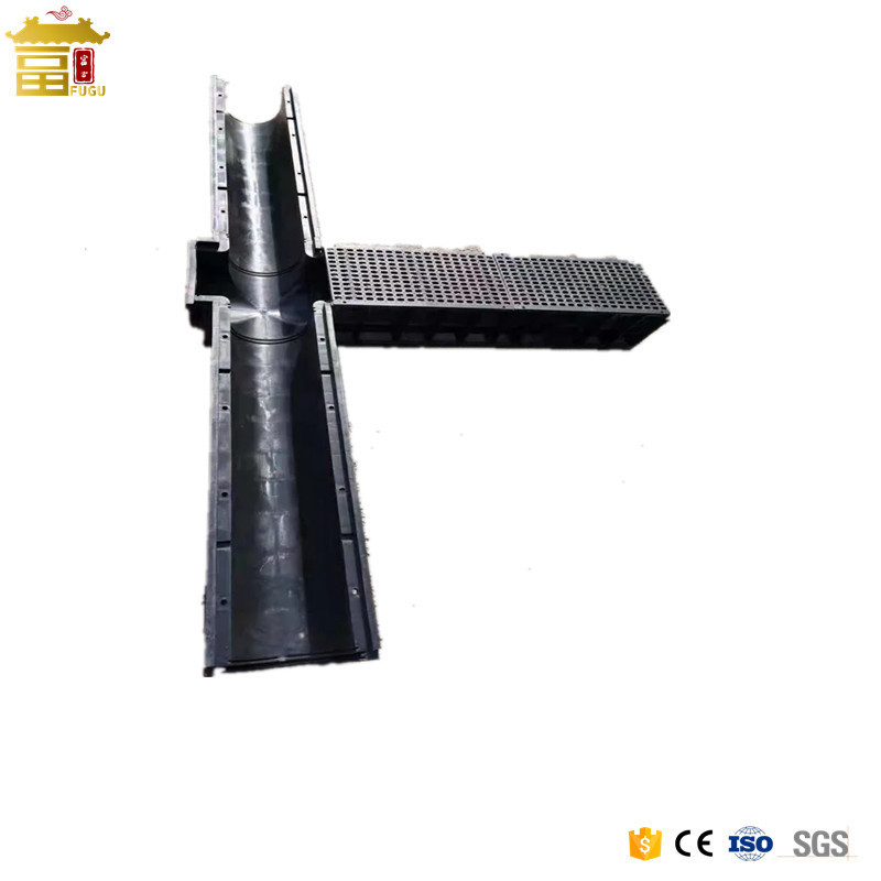 Sewerage System Rain Water Drainage Ditch Complete Drainage System Polymer Concrete Plastic Drainage Ditch With Grate Cover