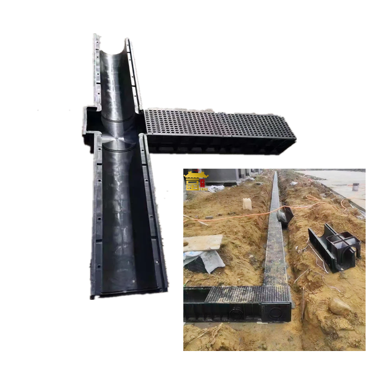 Polymer Concrete U-Shaped Finished Drainage Ditches Resin Concrete Gutter Downspout Drain Drainage Channel