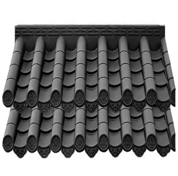 Hot Sale  HDPE Resin Plastic Chinese Antique Roof Tile for Decoration