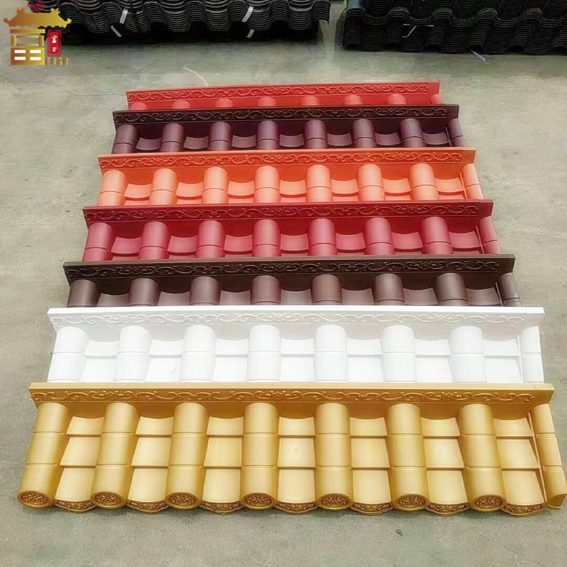 Hot Sale  HDPE Resin Plastic Chinese Antique Roof Tile for Decoration