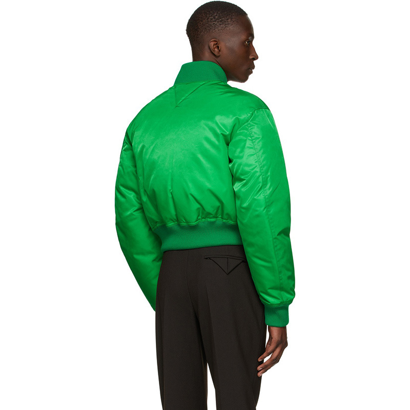 Custom Varsities Jackets Baseball Nylon Polyester Flight Bomber Jacket Waterproof Winter Thick Green Men Satin Jacket