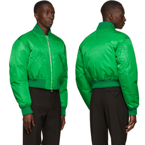 Custom Varsities Jackets Baseball Nylon Polyester Flight Bomber Jacket Waterproof Winter Thick Green Men Satin Jacket