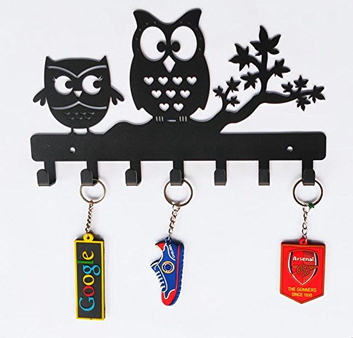 Custom Cute Owl Metal rack home decorative wall hook wall mounted clothes hanger rack iron wall hanger