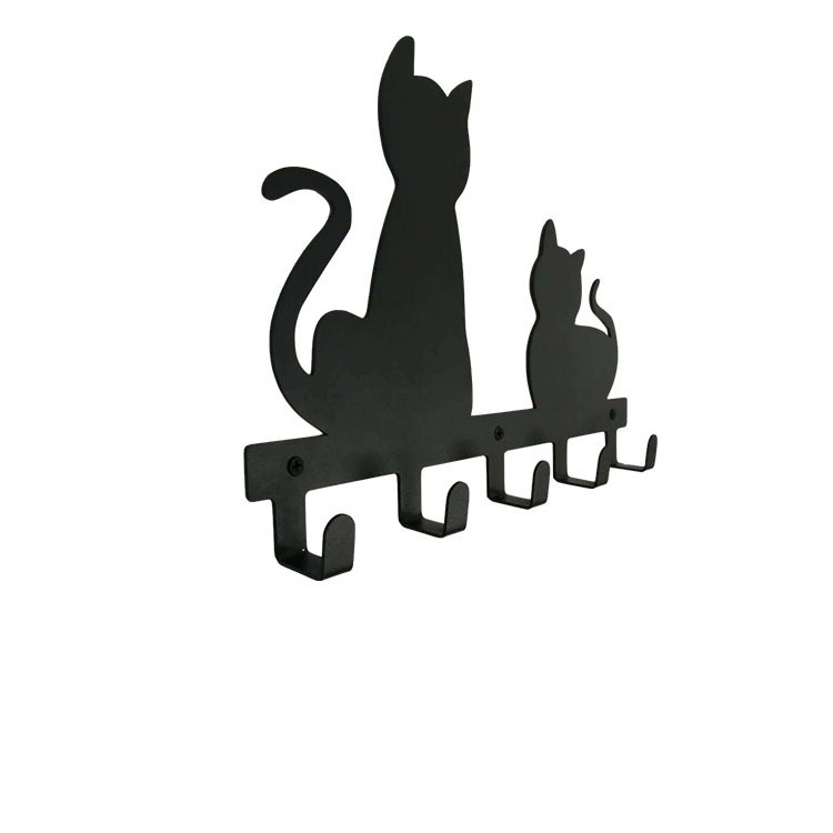 Custom Entryway Hooks Cat shape Wall Metal Key Hook Key Hanger Decorative Metal Hanger Mount for Front Door