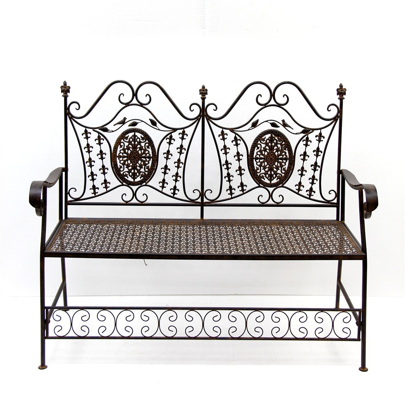 Metal Outdoor Furniture Cast Metal Iron Garden Backyard Decorative Metal Bench