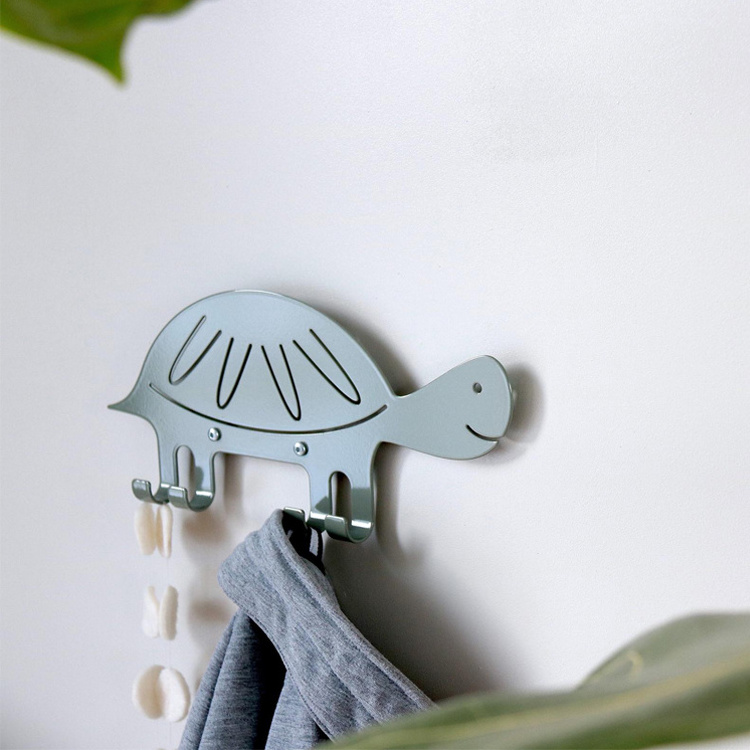 Kids room decor animals metal hooks turtle coat hook coat rack wall mounted cute wall hook