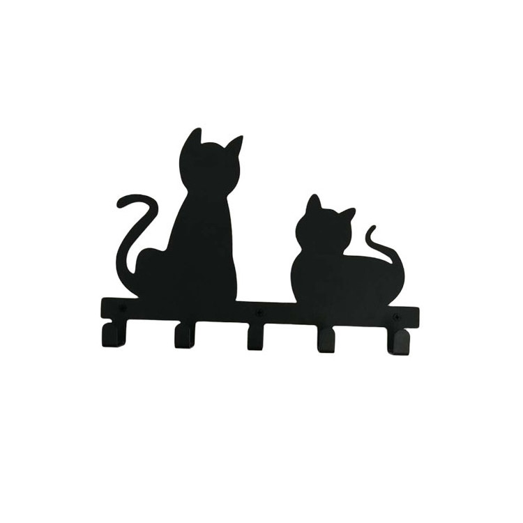 Custom Entryway Hooks Cat shape Wall Metal Key Hook Key Hanger Decorative Metal Hanger Mount for Front Door