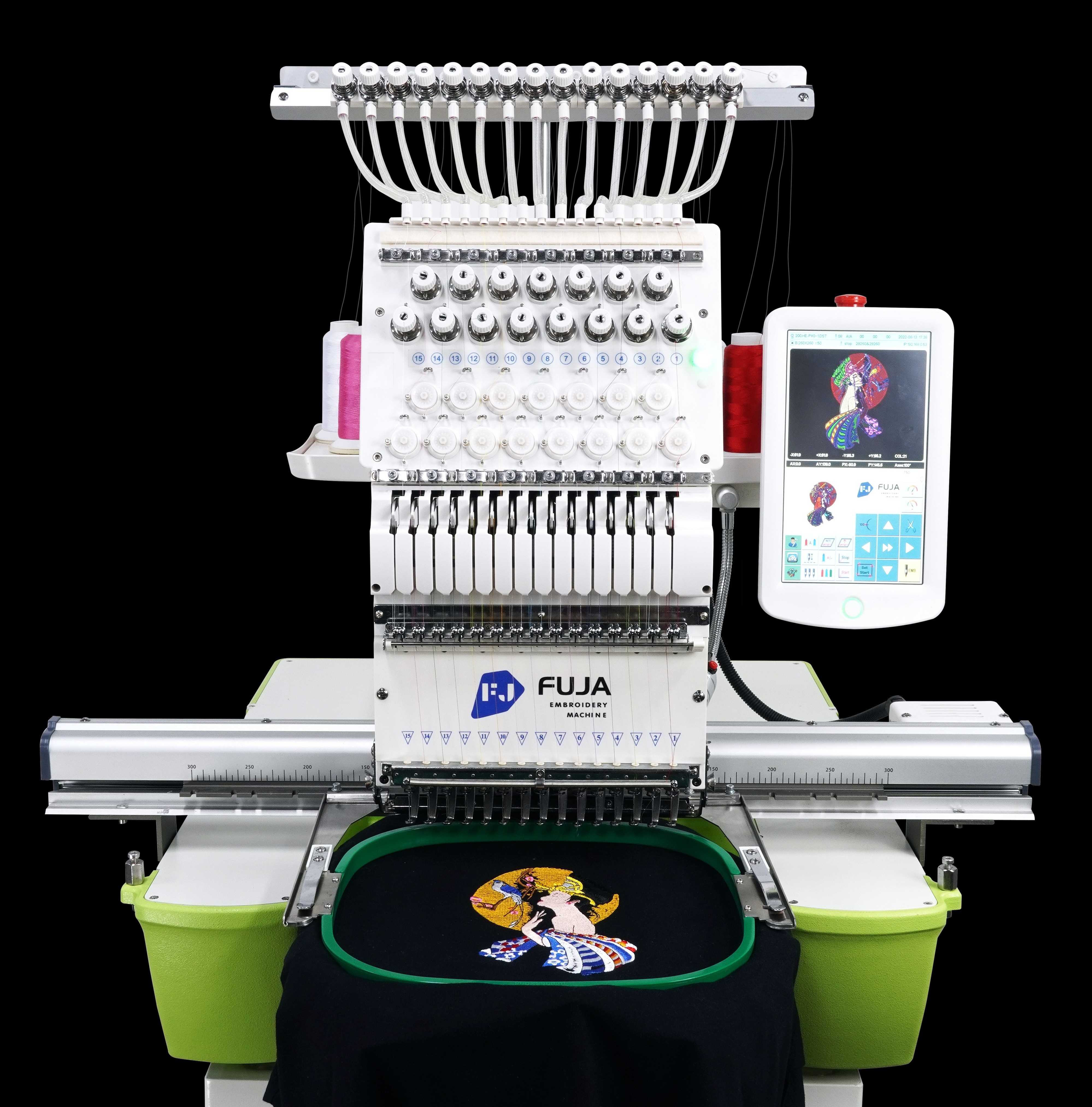 Single Head 12 or 15 Needles High Efficiency Tajima Computerized Hat T-shirt Embroidery Machine Price