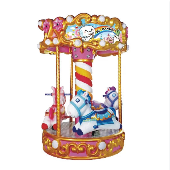 Indoor child park electric horse ride fairground merry go round 3 seats carousel for sale