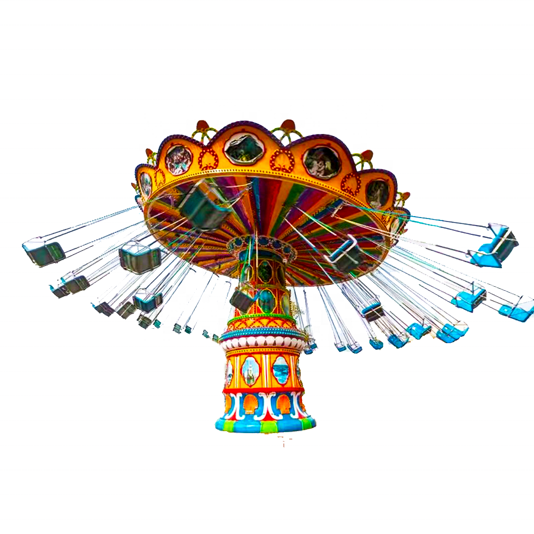 Factory Fairground Attraction Park 16 24 Seats Small Amusement Swing Rides Fruit Watermelon Flying Chair For Children Adult Kid