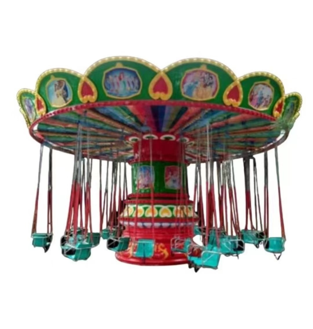 Factory Fairground Attraction Park 16 24 Seats Small Amusement Swing Rides Fruit Watermelon Flying Chair For Children Adult Kid