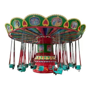 Factory Fairground Attraction Park 16 24 Seats Small Amusement Swing Rides Fruit Watermelon Flying Chair For Children Adult Kid