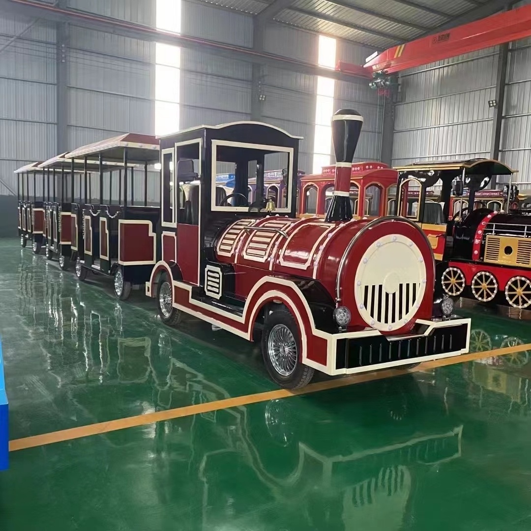 Christmas Amusement park rides off road shopping mall sightseeing indoor outdoor Electric Battery Trackless Train for Kids Adult