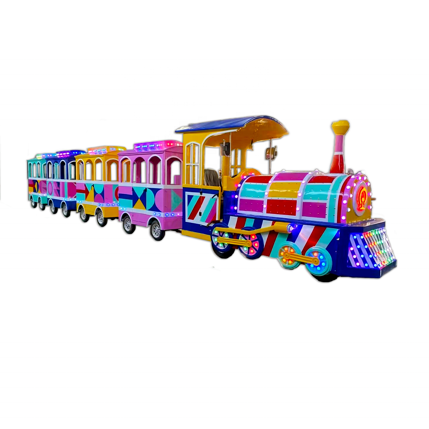 Christmas Amusement park rides off road shopping mall sightseeing indoor outdoor Electric Battery Trackless Train for Kids Adult