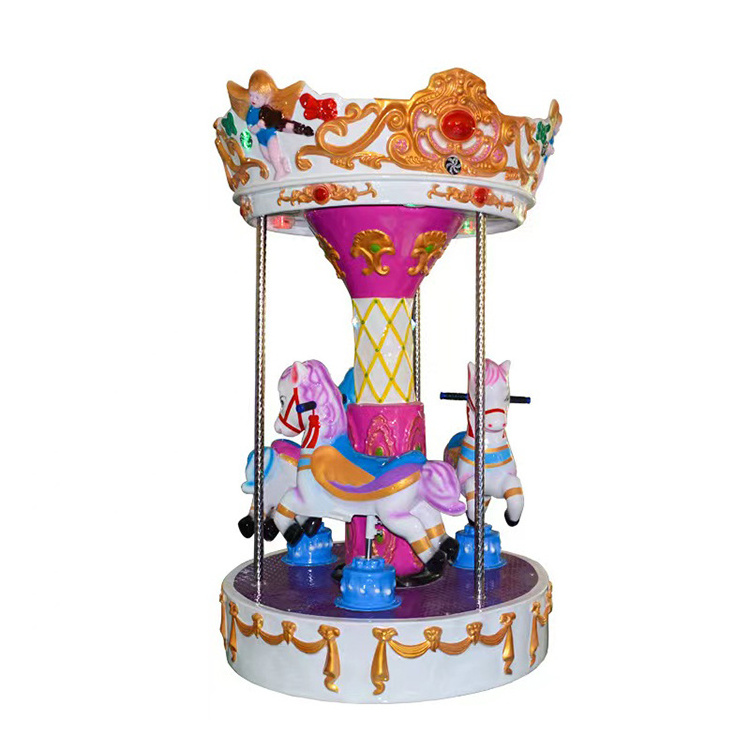 Pink Horse Playground Kids Kiddie Rotating 36 Horses Ride Park Games Carousel For Child