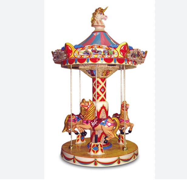 Indoor child park electric horse ride fairground merry go round 3 seats carousel for sale