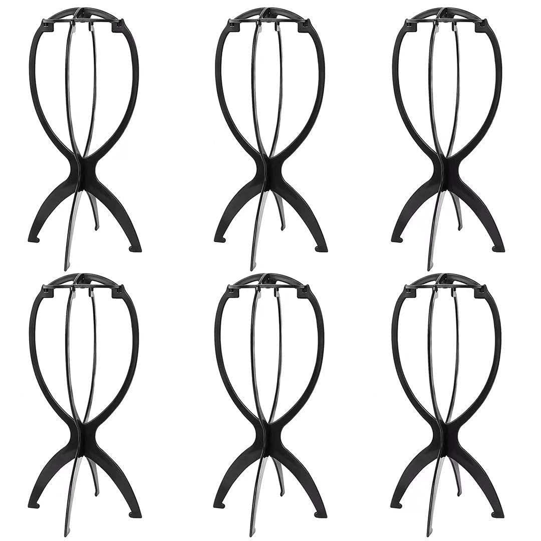 FUJIA hair 6PCS Wig Stand Portable Wig Stand Collapsible Holder Durable Display 13.8 Inch Tool Travel Stand