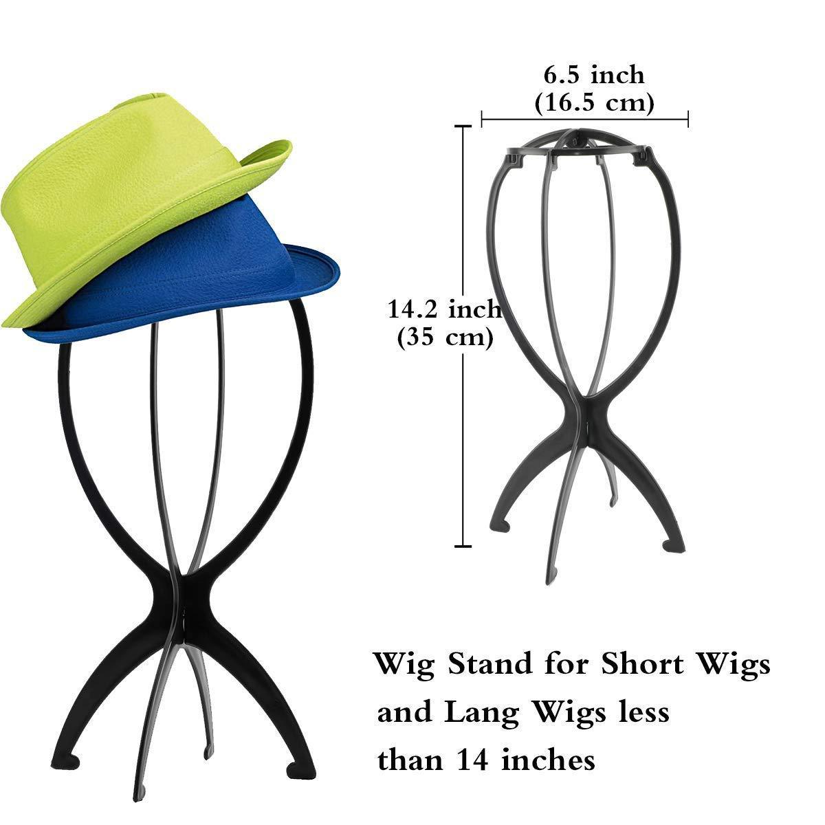 FUJIA hair 6PCS Wig Stand Portable Wig Stand Collapsible Holder Durable Display 13.8 Inch Tool Travel Stand