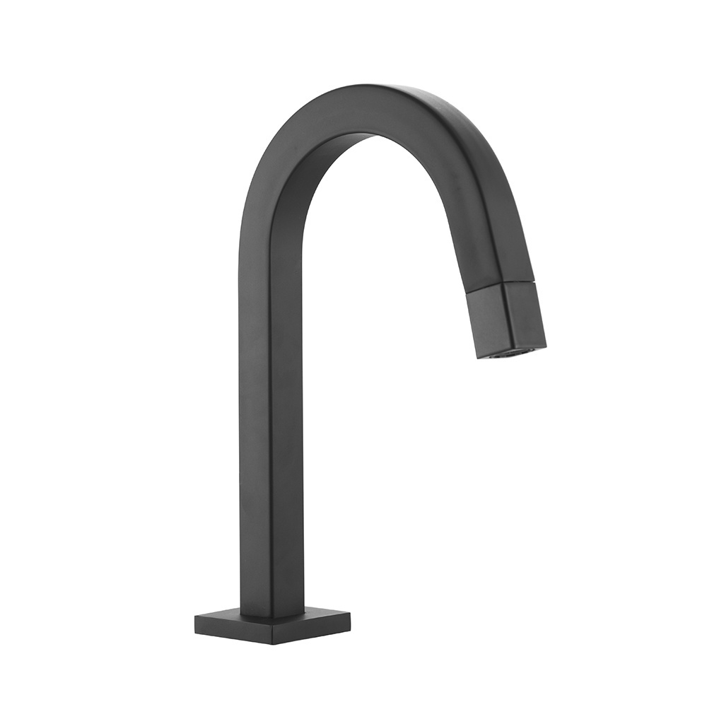 CBM Black Square Shape Designed Basin Faucet for Bathroom Single Hole Cold Water