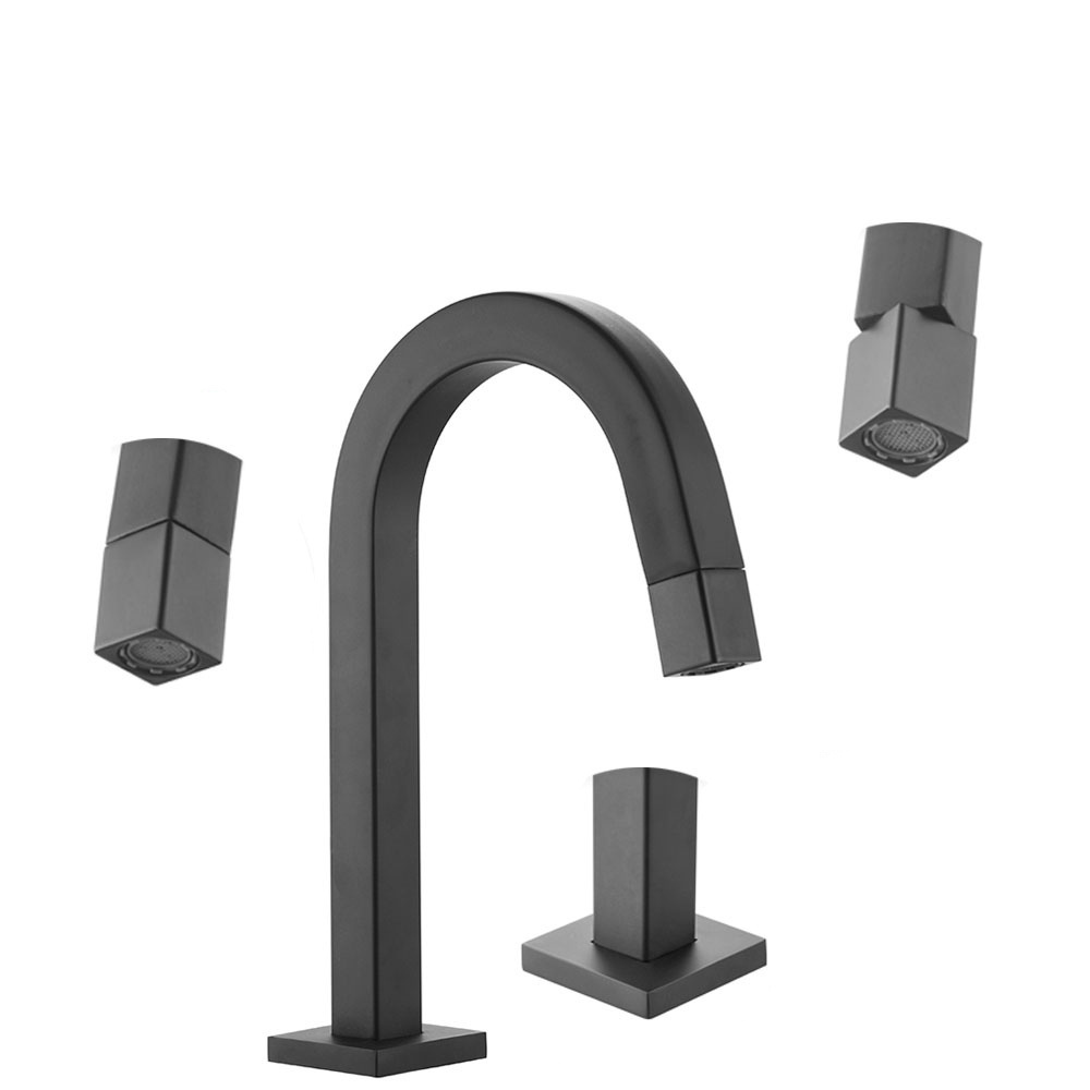 CBM Black Square Shape Designed Basin Faucet for Bathroom Single Hole Cold Water