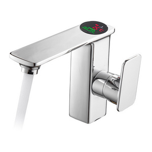 CBM Brass Hydroelectric Power Led Smart Digital Display Bathroom Faucet Basin Tap Cold And Hot Water Mixer