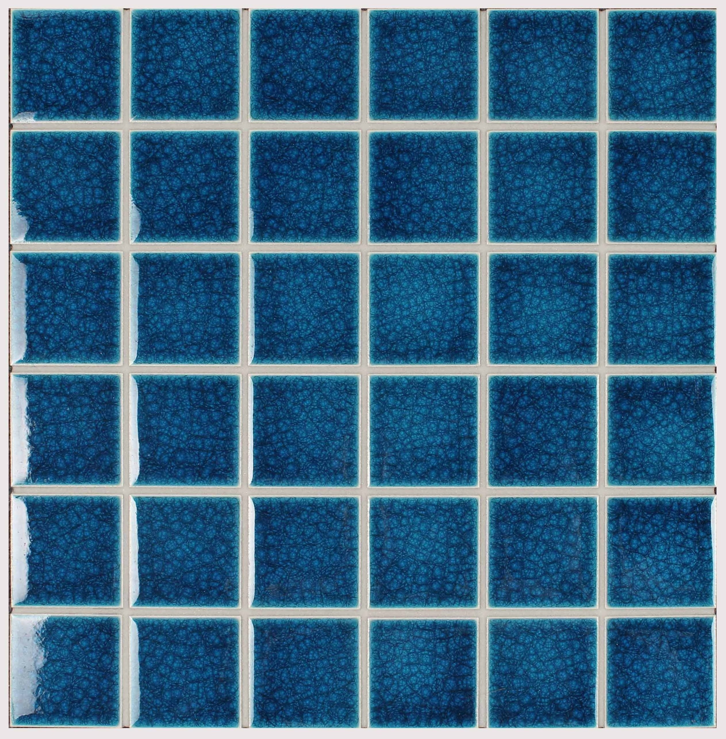 Ice Crackle Mosaic Tile Ceramic Mosaic Swimming Pool Tiles Bathroom Wall Tiles Wholesale Ceramic 300x300mm Glazed Aqua Blue 6mm