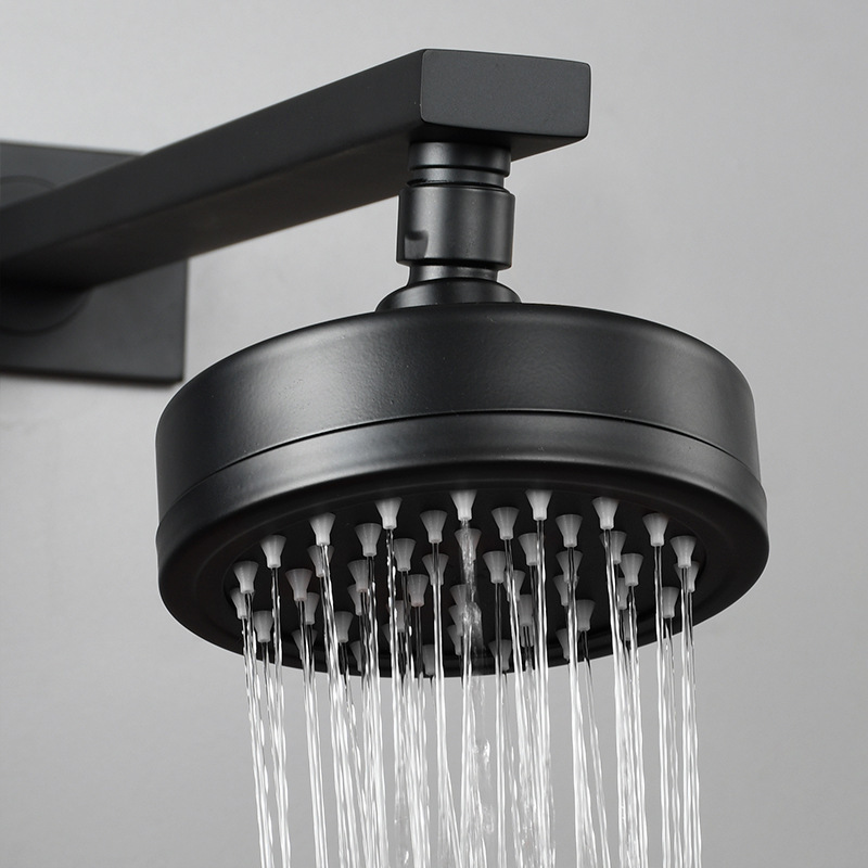 Rain Shower Head Bathroom Brass Valve Mixer Shower Faucet With Water Control Smart Touch Screen Digital Thermostat Set