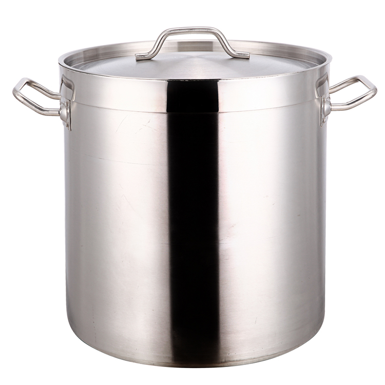 Restaurant kitchen large 304 stainless steel cooking high stock pot warmer range wholesale set soup and stock pot